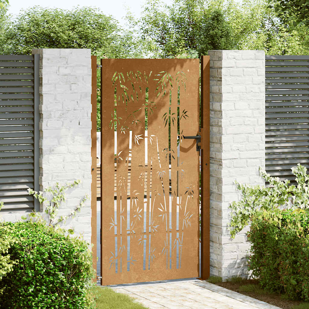 VIDAXL -Port 105x205 cm Bamboo -Design Cortenstaal