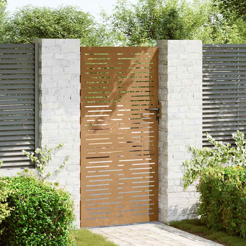 VIDAXL POORT 85x175 cm Quadrat Corten Stahl