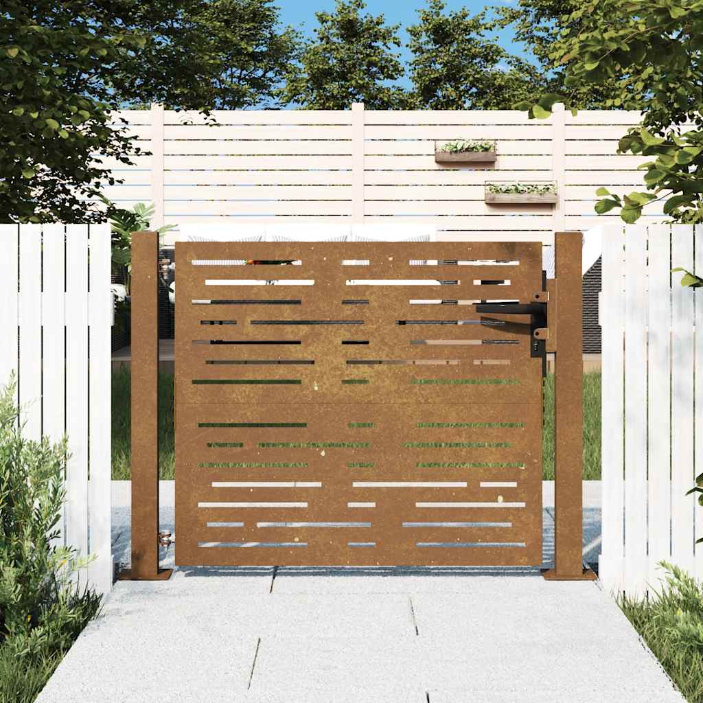 VIDAXL POORT 105x105 cm Quadrat Corten Stahl