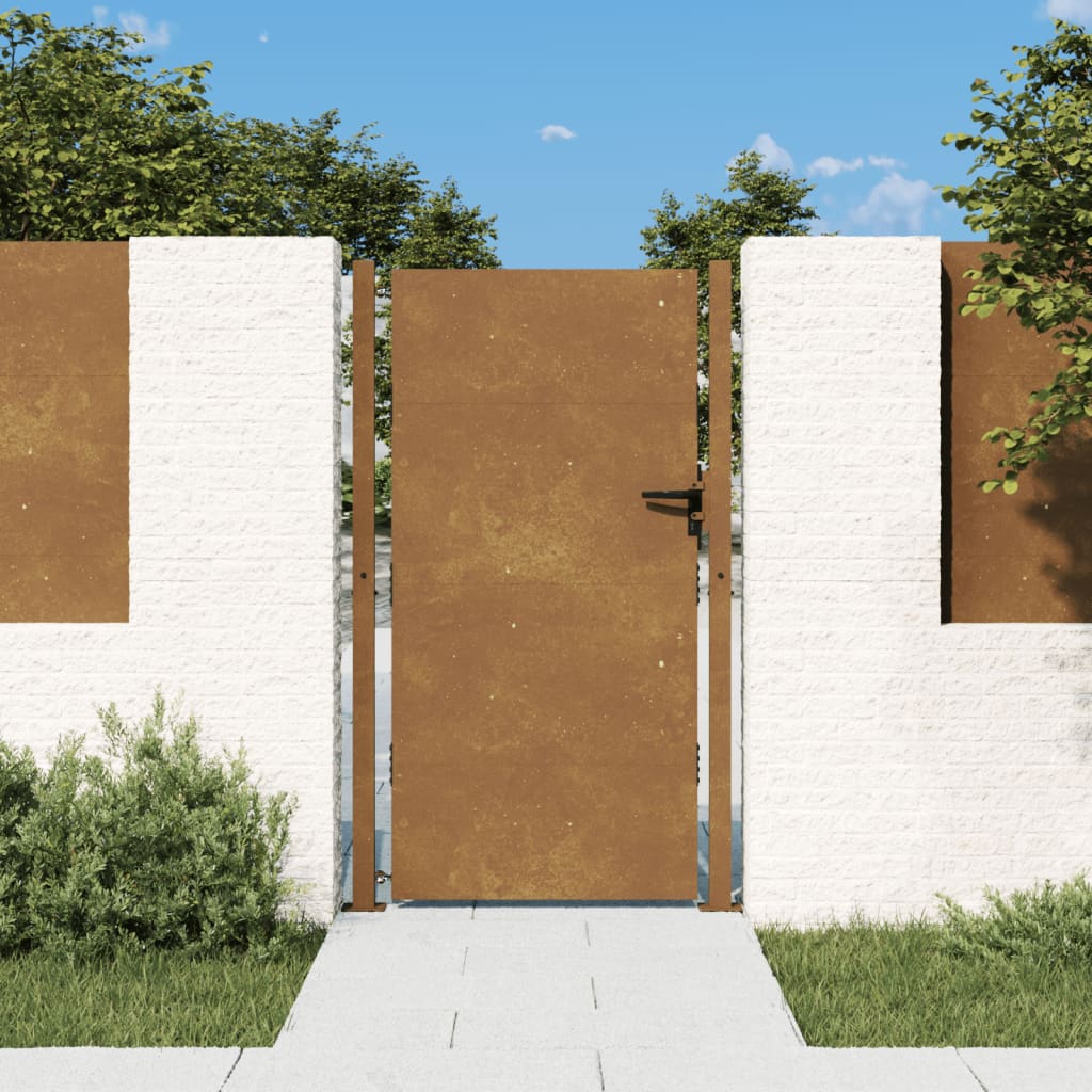VIDAXL -Port 105x205 cm Cortenstahl