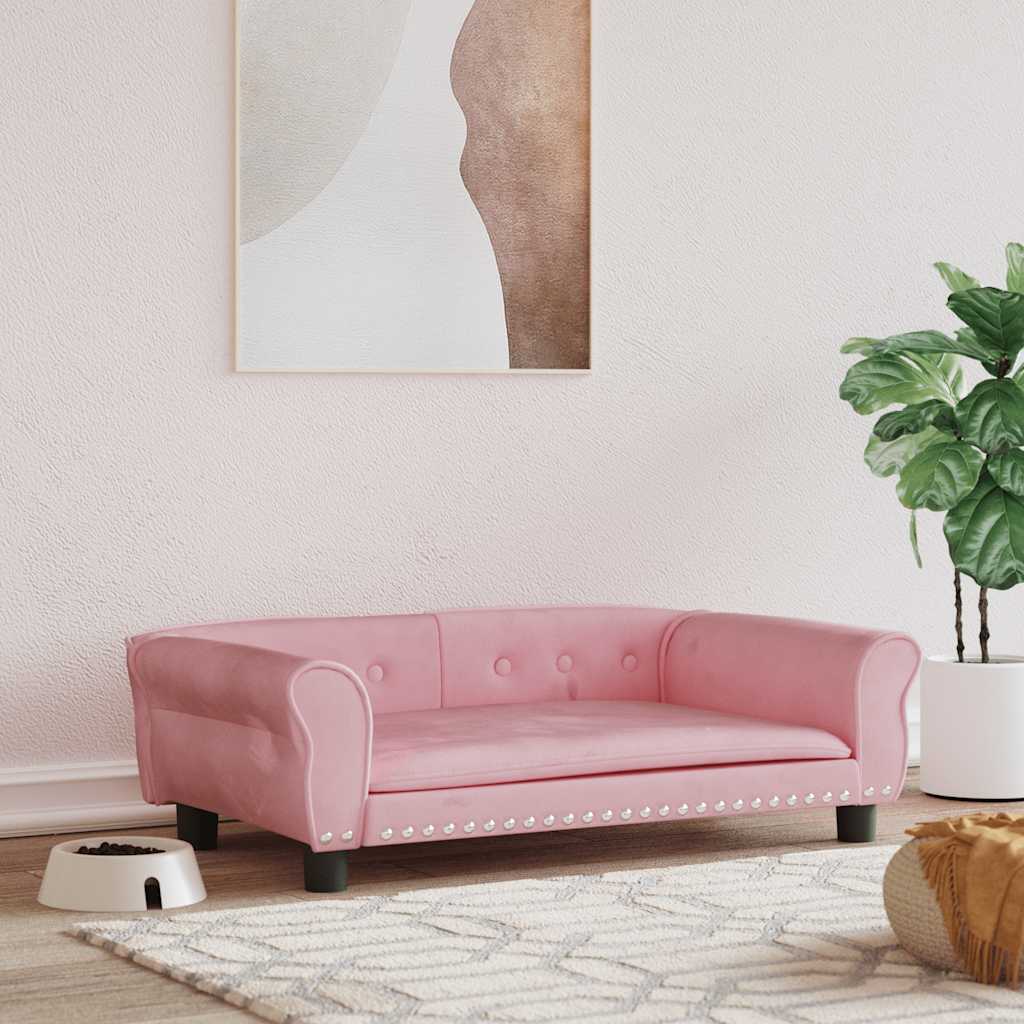 Vidaxl Hundekorb 95x55x30 cm Samt rosa
