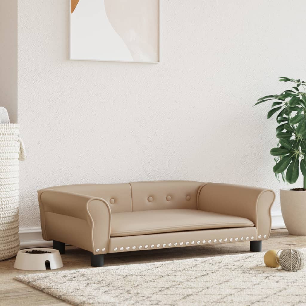 Vidaxl Hundekorb 95x5 x 30 cm künstlicher Leder Cappuccinocolid