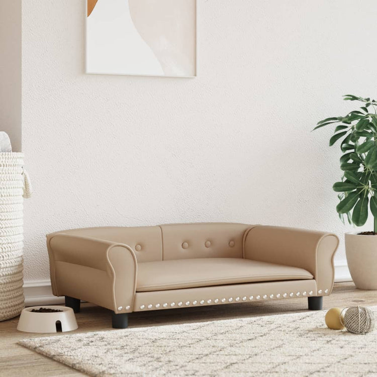 Vidaxl Hundekorb 95x5 x 30 cm künstlicher Leder Cappuccinocolid