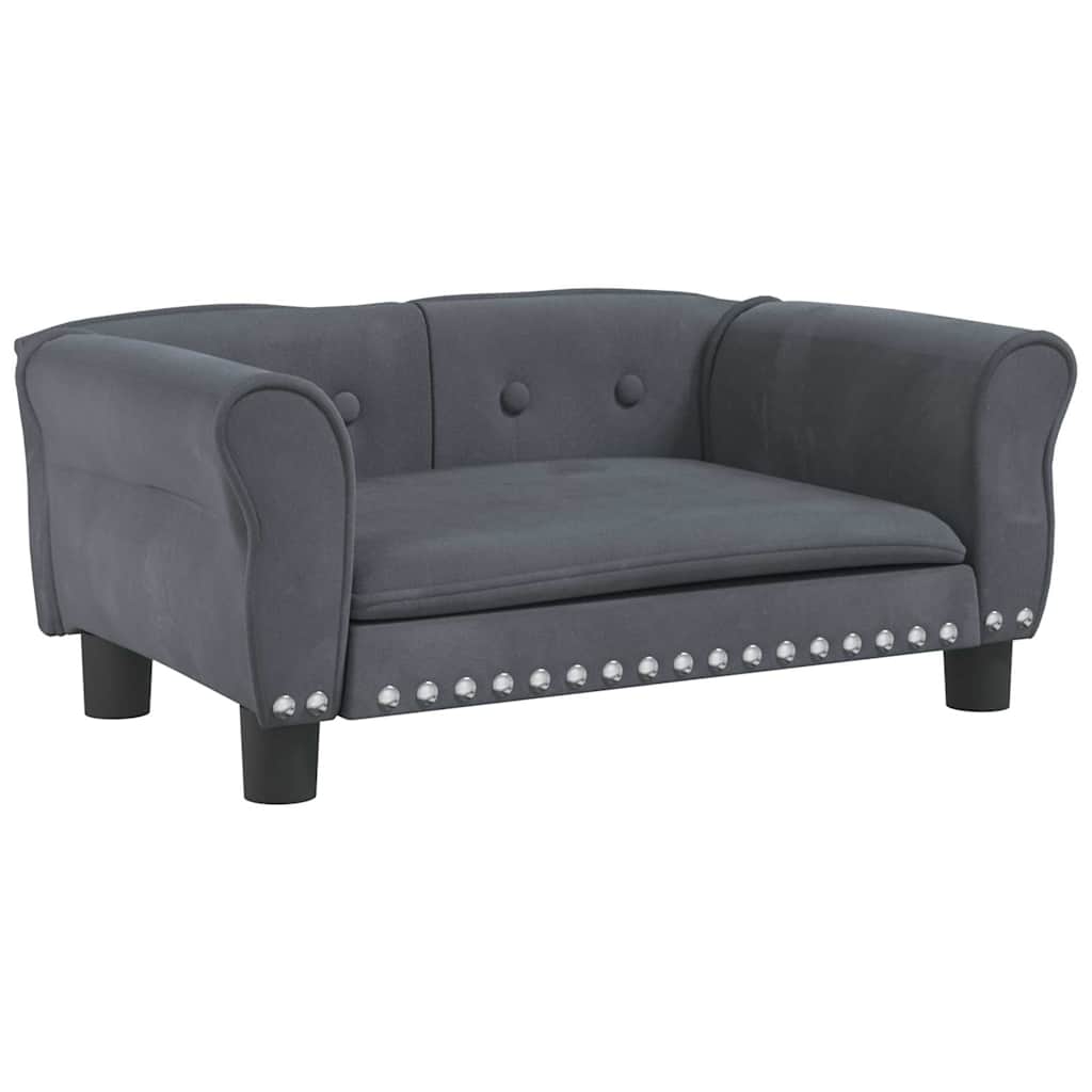 Vidaxl Hundekorb 70x45x30 cm Samt dunkelgrau