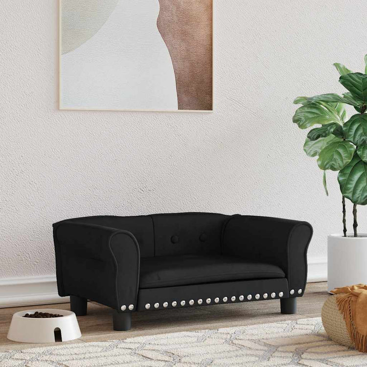 Vidaxl Hundekorb 70x45x30 cm Samt Schwarz