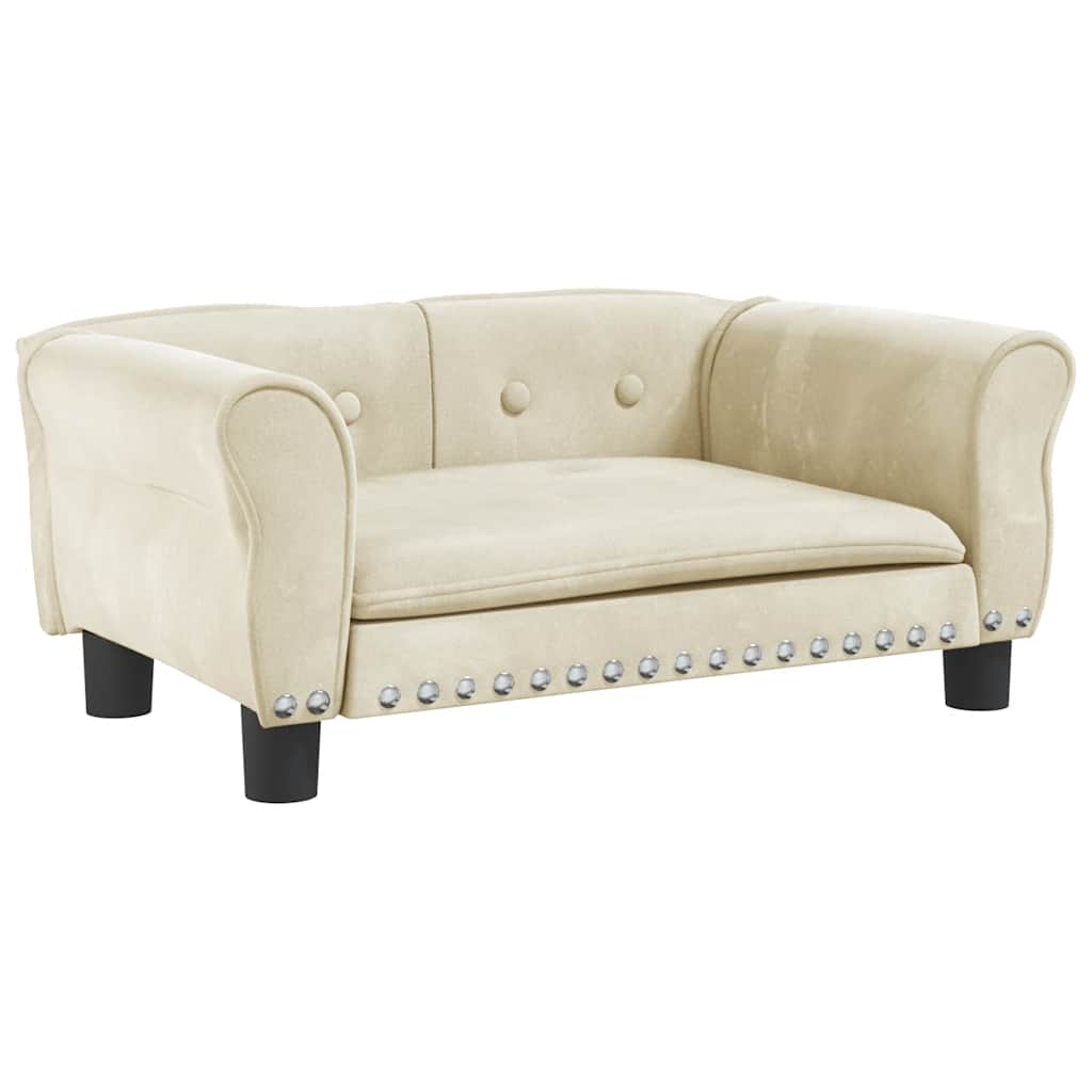 Vidaxl Hundekorb 70x45x30 cm Samtcreme farbig