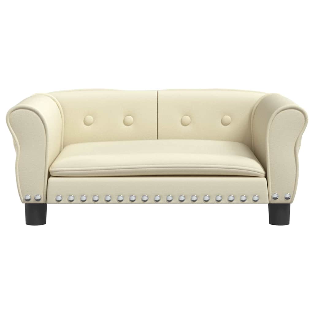 Vidaxxl Hundebett 70x45x30 cm Kunstleder cremefarben