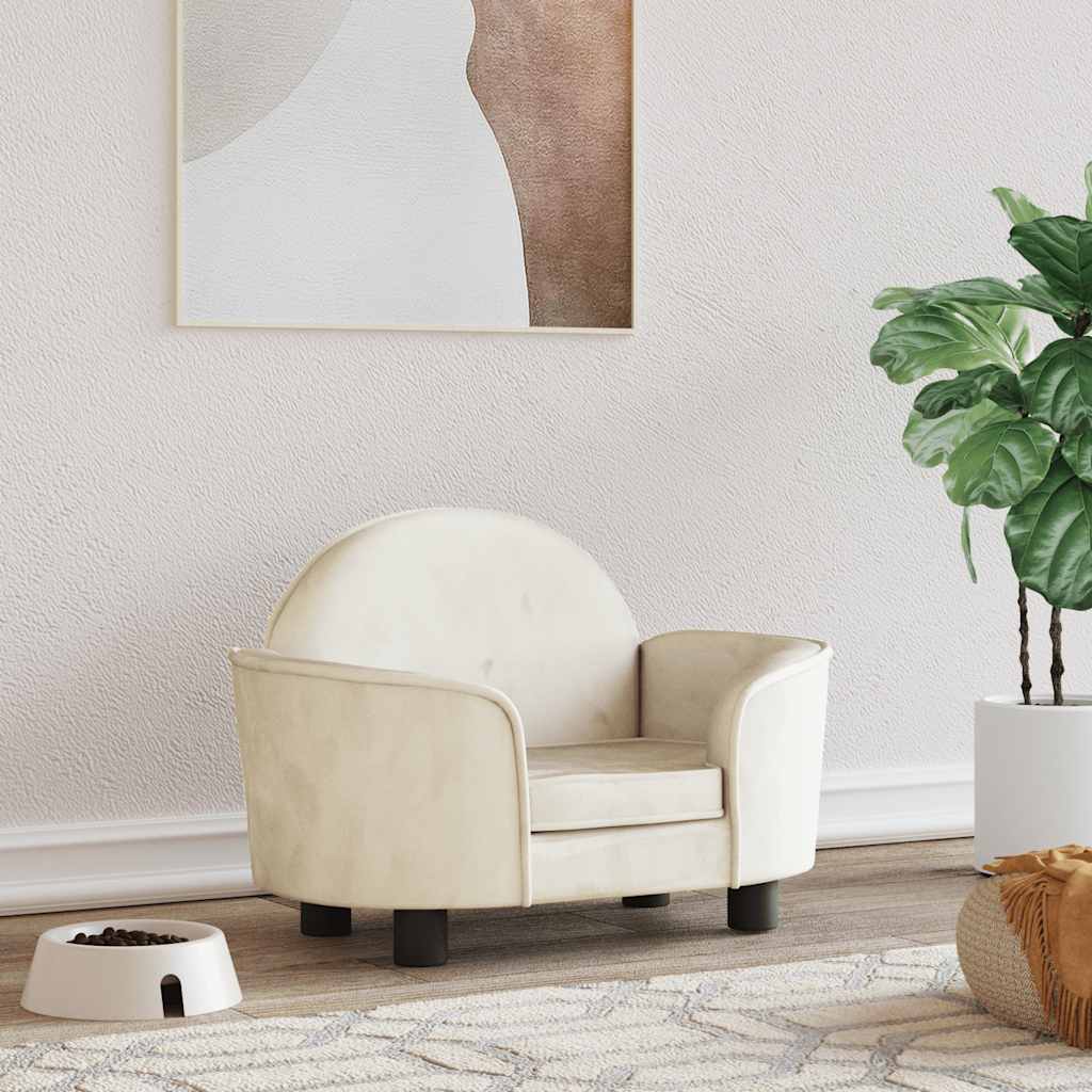 Vidaxl Hundekorb 66x40x45 cm Samtcreme -Colored