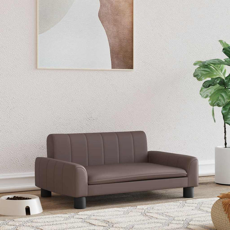 Vidaxl Hundekorb 70x45x30 cm künstliches Lederbraun