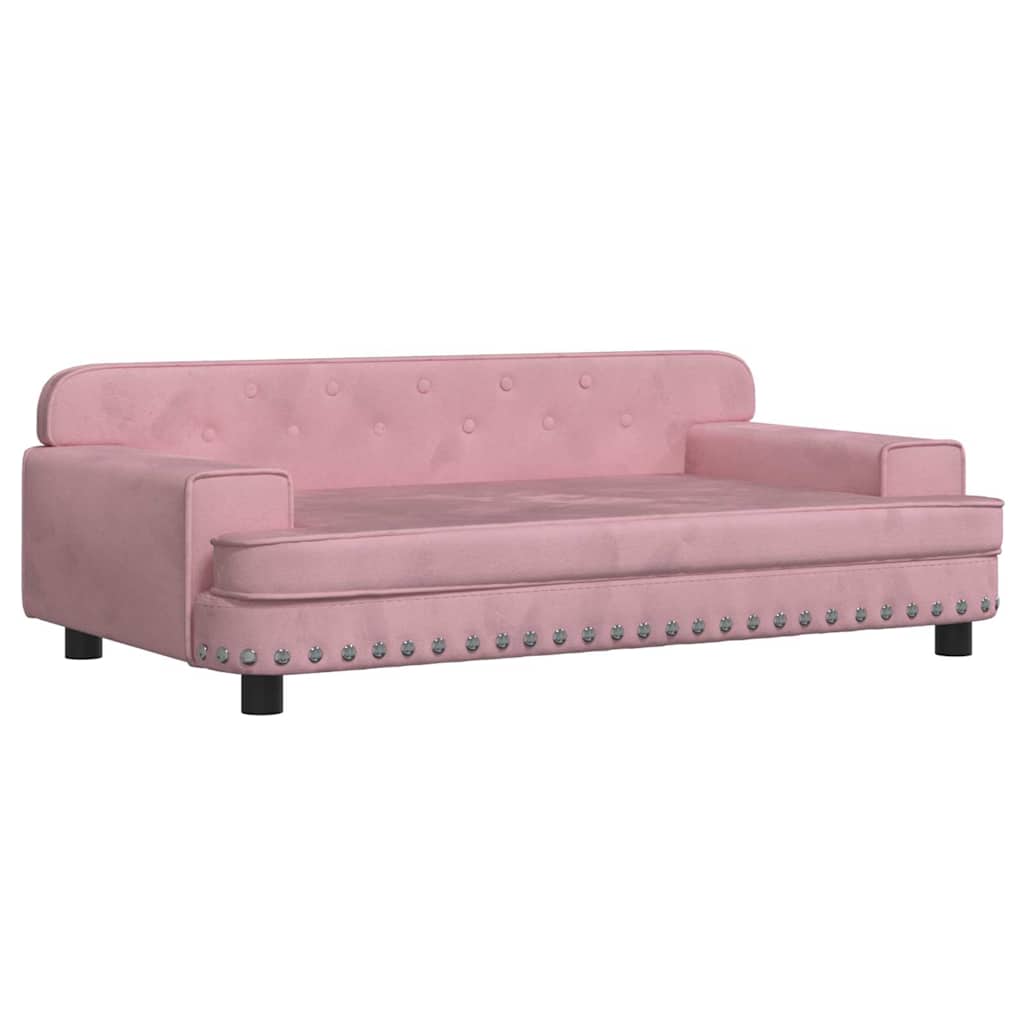 Vidaxl Hundekorb 90x53x30 cm Samt rosa