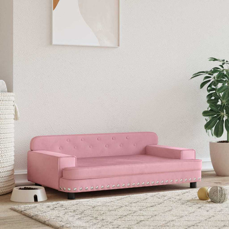 Vidaxl Hundekorb 90x53x30 cm Samt rosa
