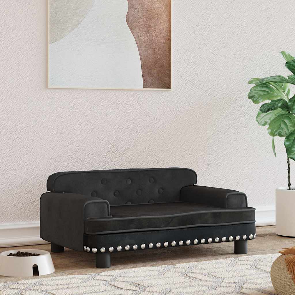 Vidaxl Hundekorb 70x45x30 cm Samt Schwarz