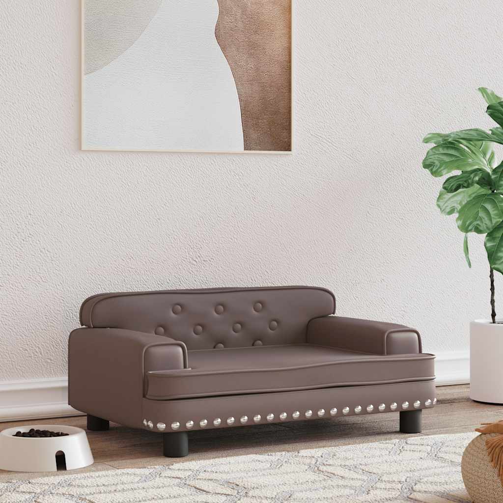 Vidaxl Hundekorb 70x45x30 cm künstliches Lederbraun