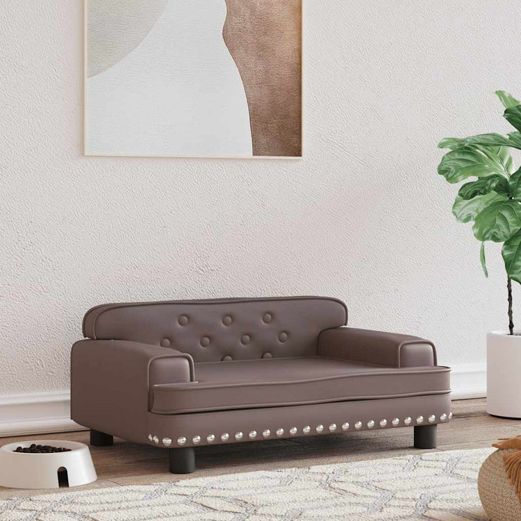 Vidaxl Hundekorb 70x45x30 cm künstliches Lederbraun