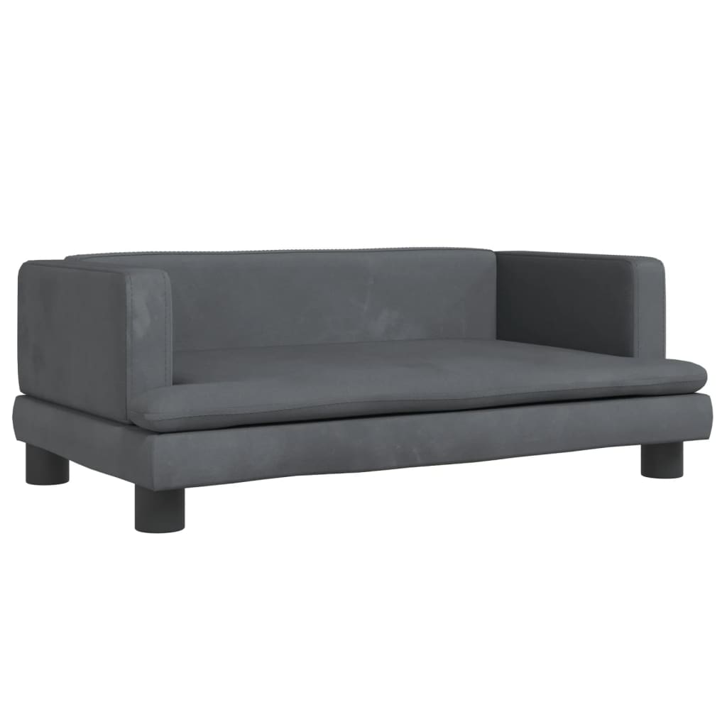 Vidaxl Hundekorb 80x45x30 cm Samt dunkelgrau