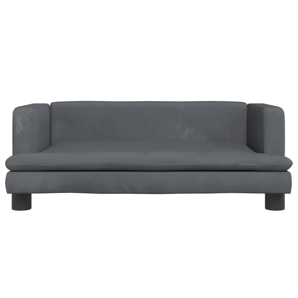 Vidaxl Hundekorb 80x45x30 cm Samt dunkelgrau