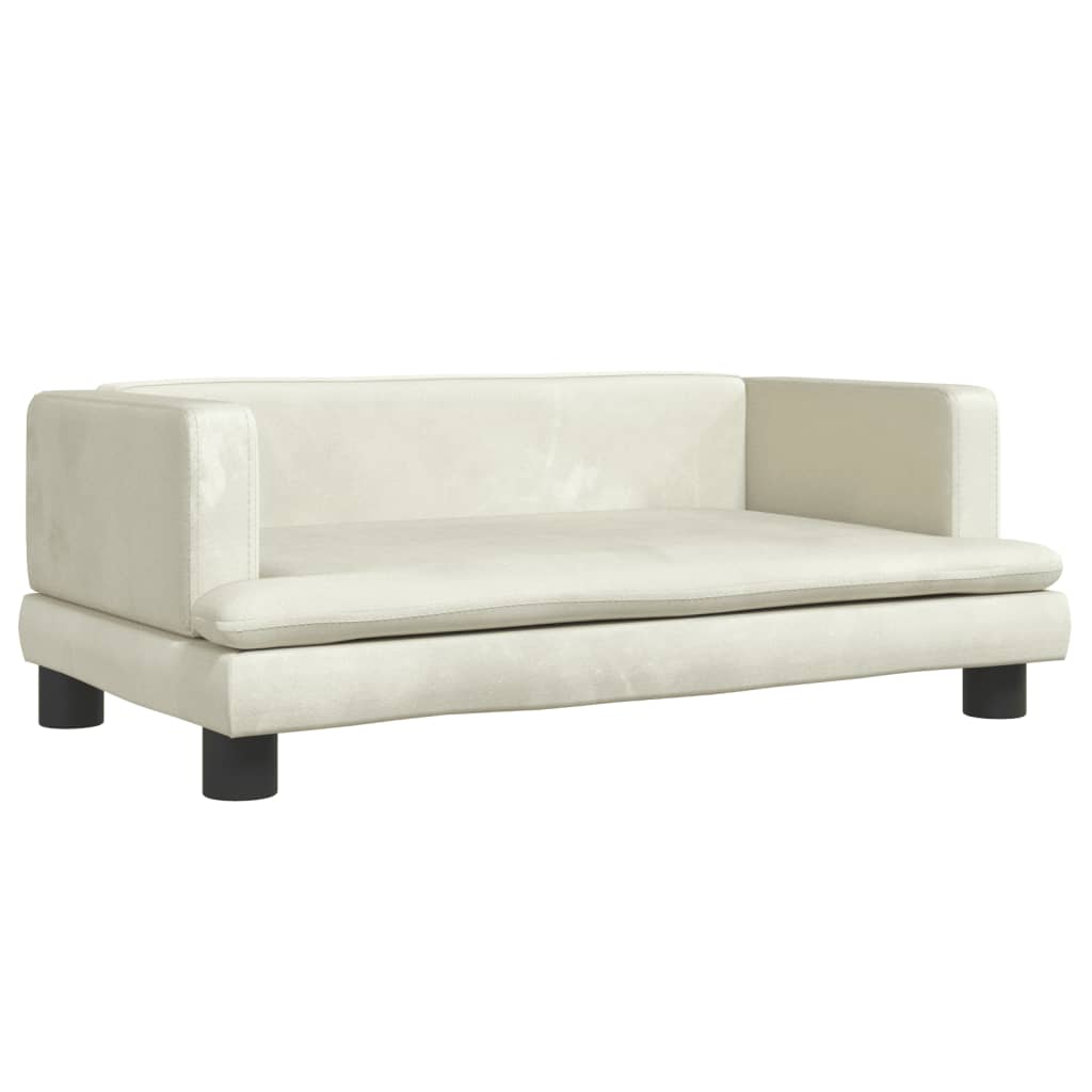 Vidaxl Hundekorb 80x45x30 cm Samtcreme farbig