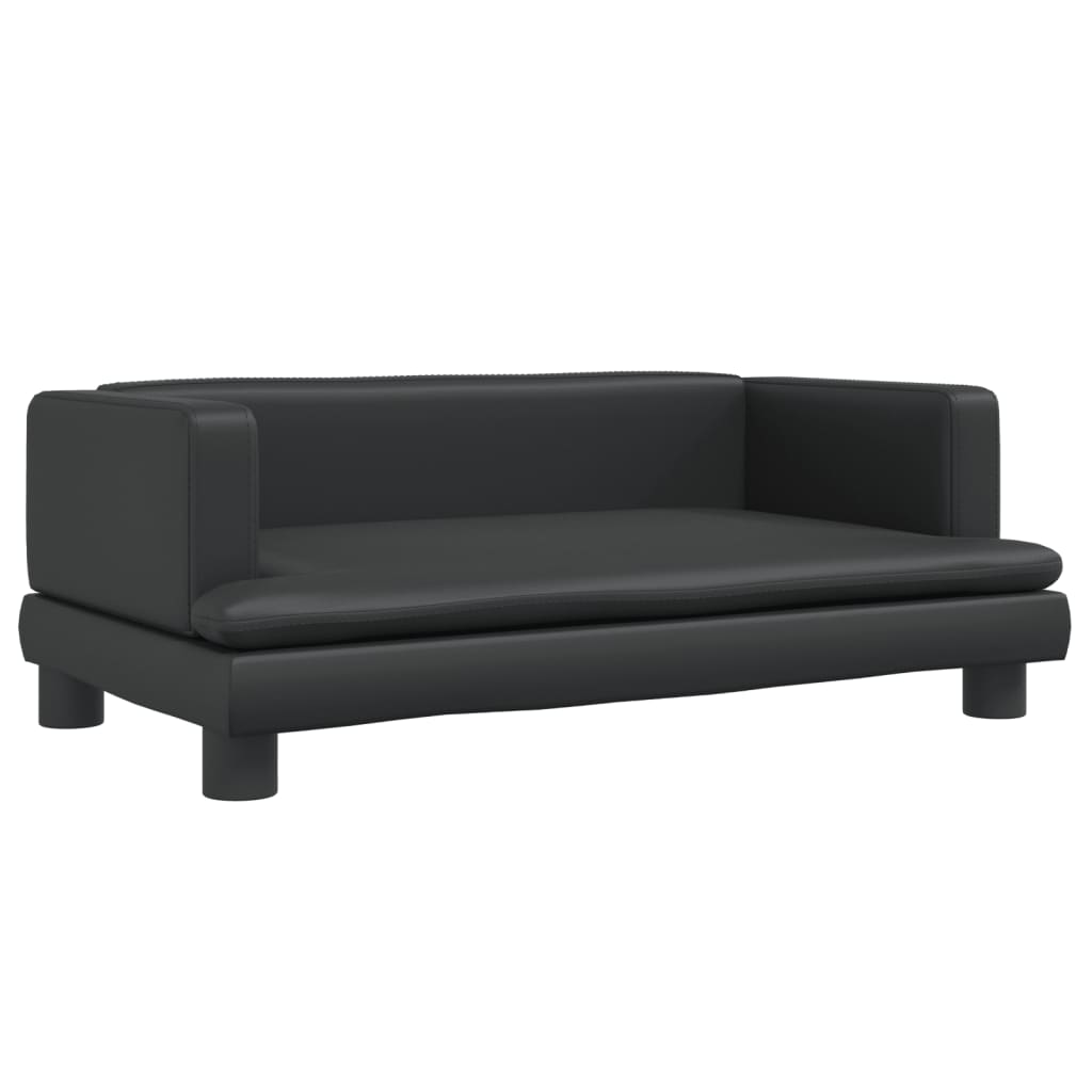 Vidaxl Hundekorb 80x45x30 cm künstliches Leder schwarz