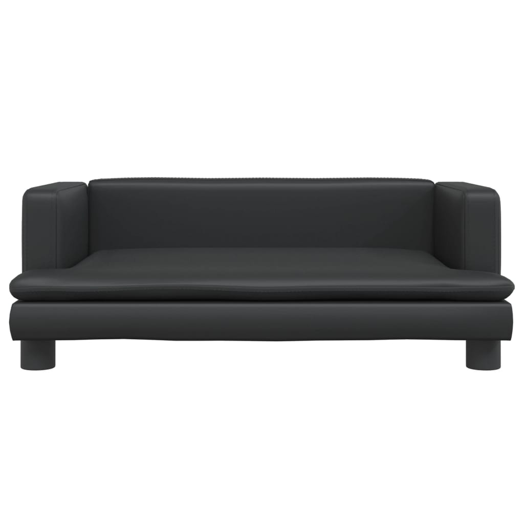 Vidaxl Hundekorb 80x45x30 cm künstliches Leder schwarz