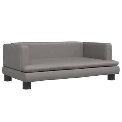 Vidaxl Hundekorb 80x45x30 cm künstliches Ledergrau grau