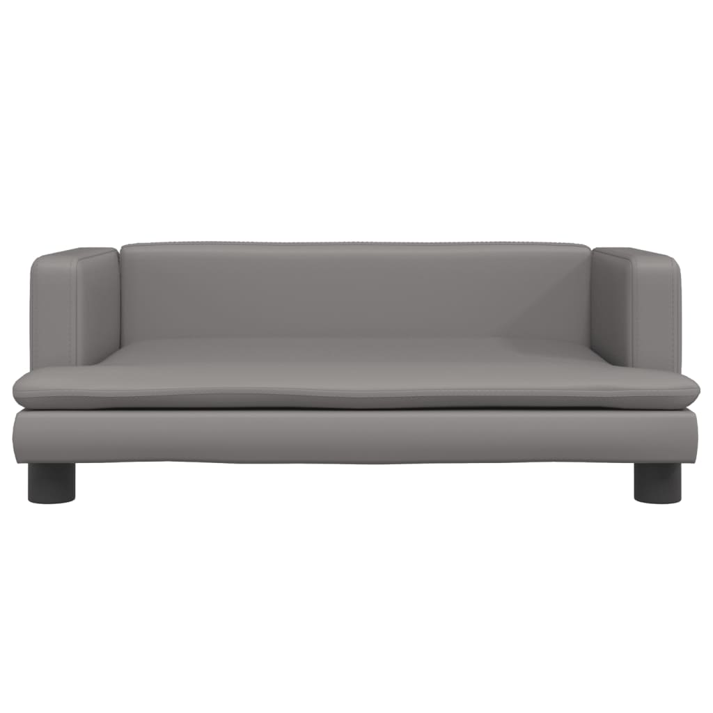 Vidaxl Hundekorb 80x45x30 cm künstliches Ledergrau grau