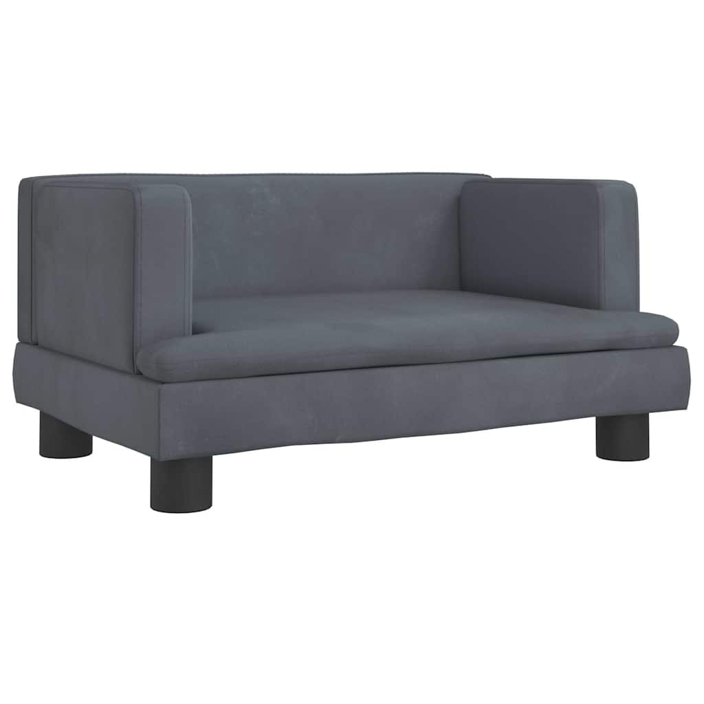Vidaxl Hundekorb 60x40x30 cm Samt dunkelgrau