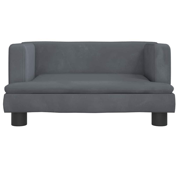 Vidaxl Hundekorb 60x40x30 cm Samt dunkelgrau