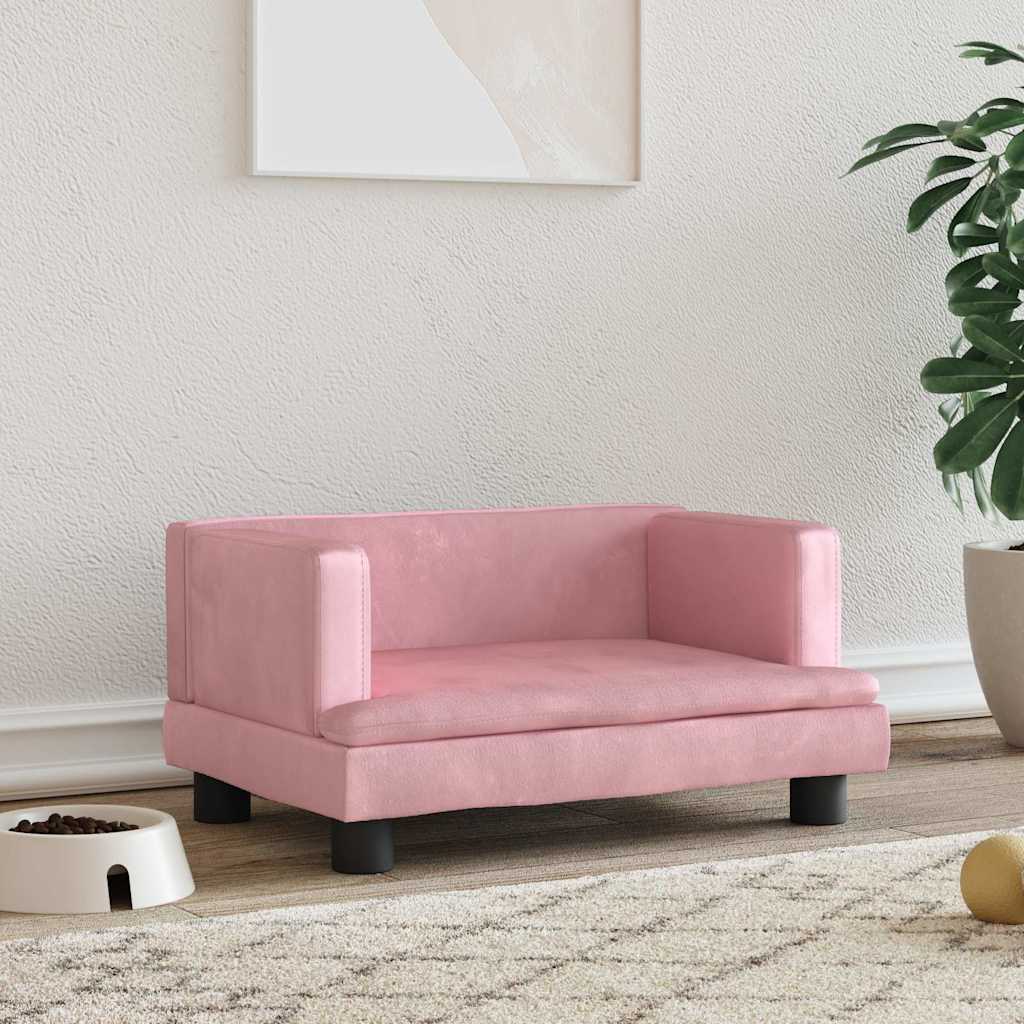 Vidaxl Hundekorb 60x40x30 cm Velvet Pink