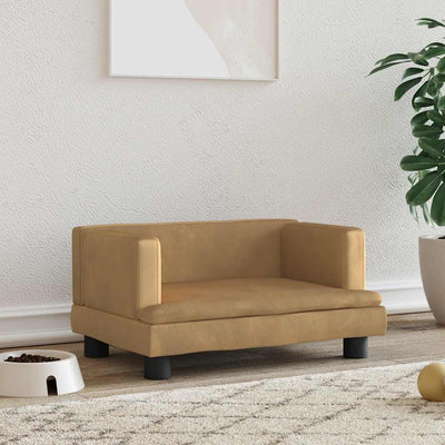 Vidaxl Hundekorb 60x40x30 cm Samtbraun