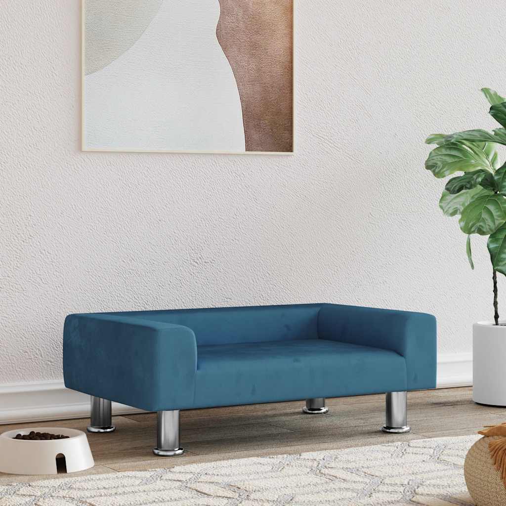 Vidaxl Hundekorb 70x45x26,5 cm Samtblau