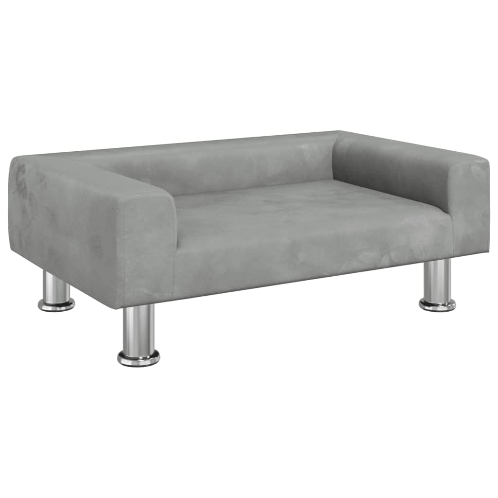 Vidaxl Hundekorb 70x45x26,5 cm Samt hellgrau