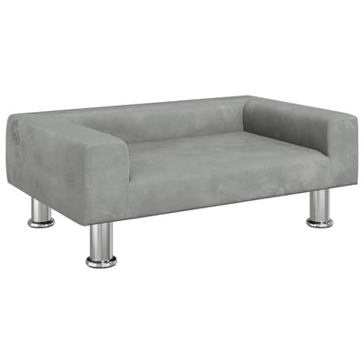 Vidaxl Hundekorb 70x45x26,5 cm Samt hellgrau