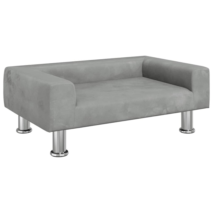Vidaxl Hundekorb 70x45x26,5 cm Samt hellgrau