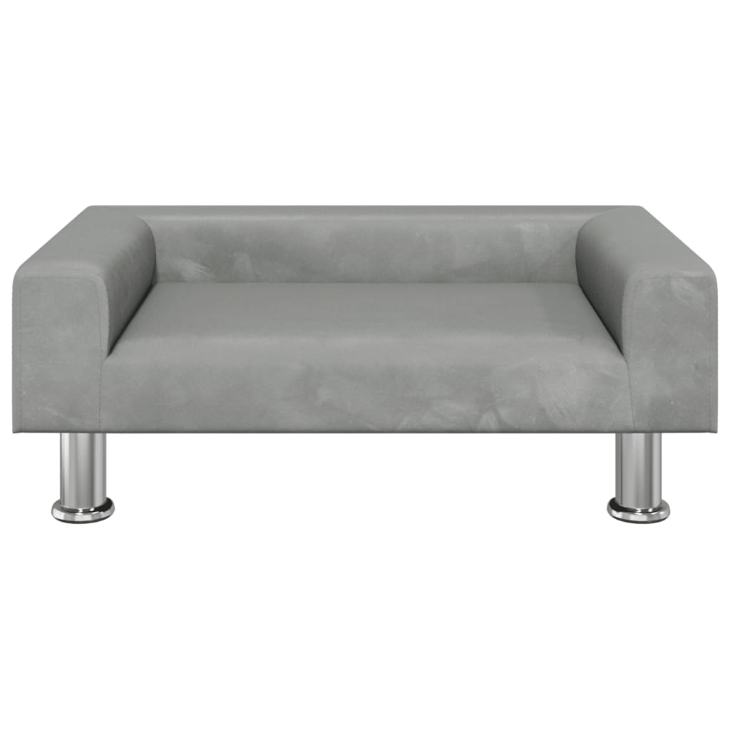 Vidaxl Hundekorb 70x45x26,5 cm Samt hellgrau