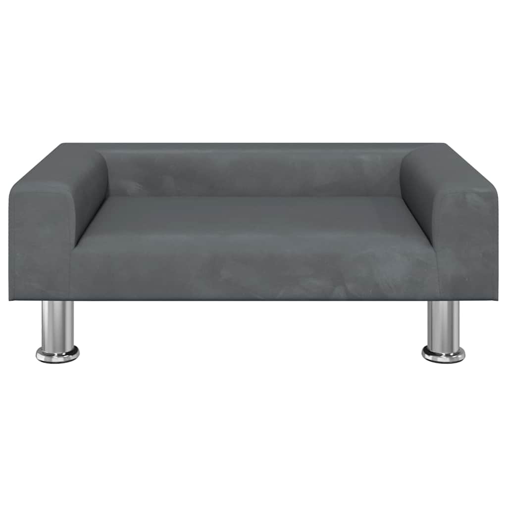 Vidaxl Hundkorb 70x45x26,5 cm Samt dunkelgrau