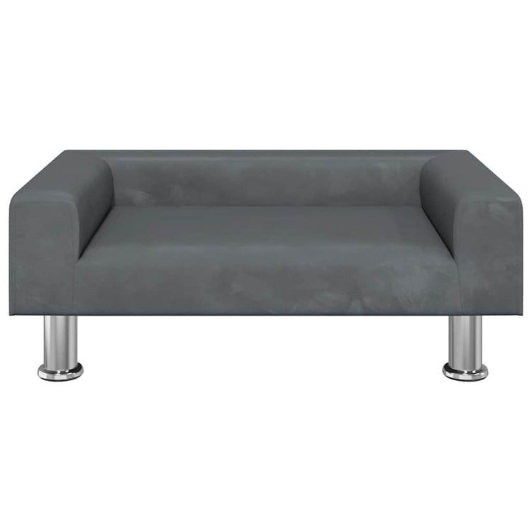 Vidaxl Hundkorb 70x45x26,5 cm Samt dunkelgrau