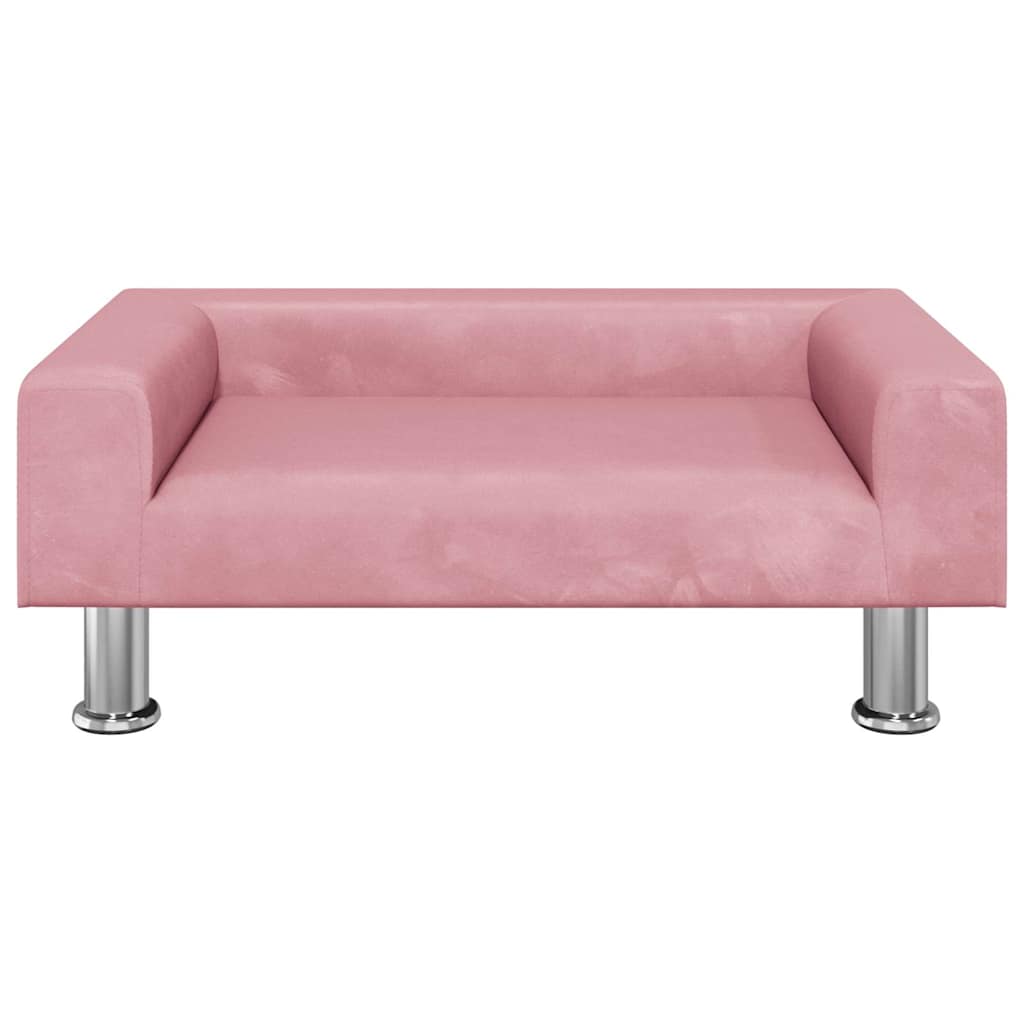 Vidaxl Hundekorb 70x45x26,5 cm Samtrosa