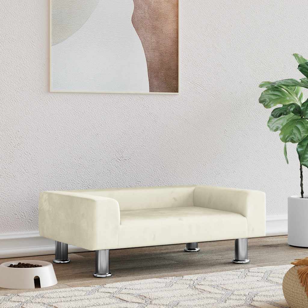 Vidaxl Hundekorb 70x45x26,5 cm Samtcreme -Colored