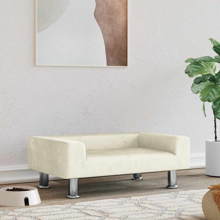 Vidaxl Hundekorb 70x45x26,5 cm Samtcreme -Colored