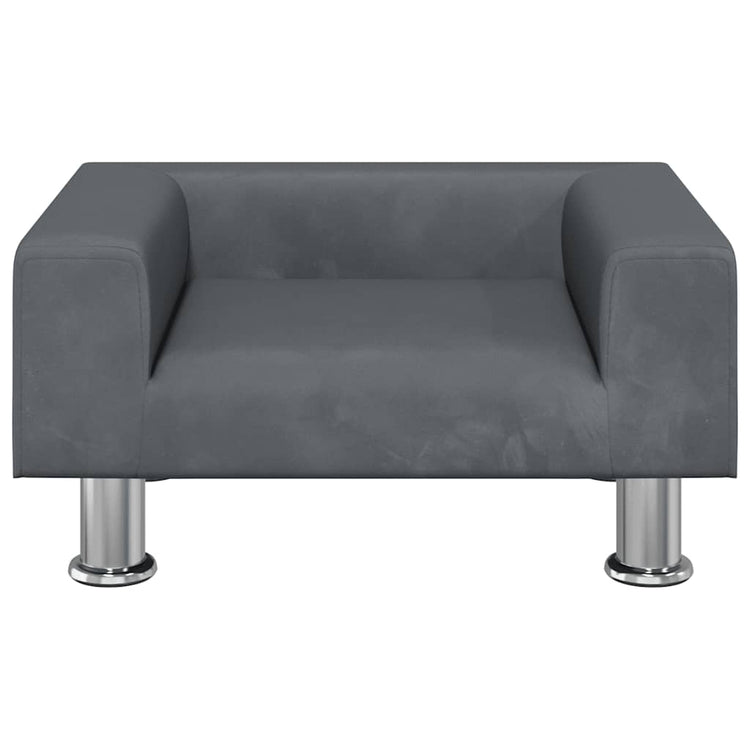 Vidaxl Hundekorb 50x40x26,5 cm Samt dunkelgrau