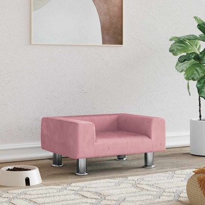Vidaxl Hundekorb 50x40x26,5 cm Samtrosa