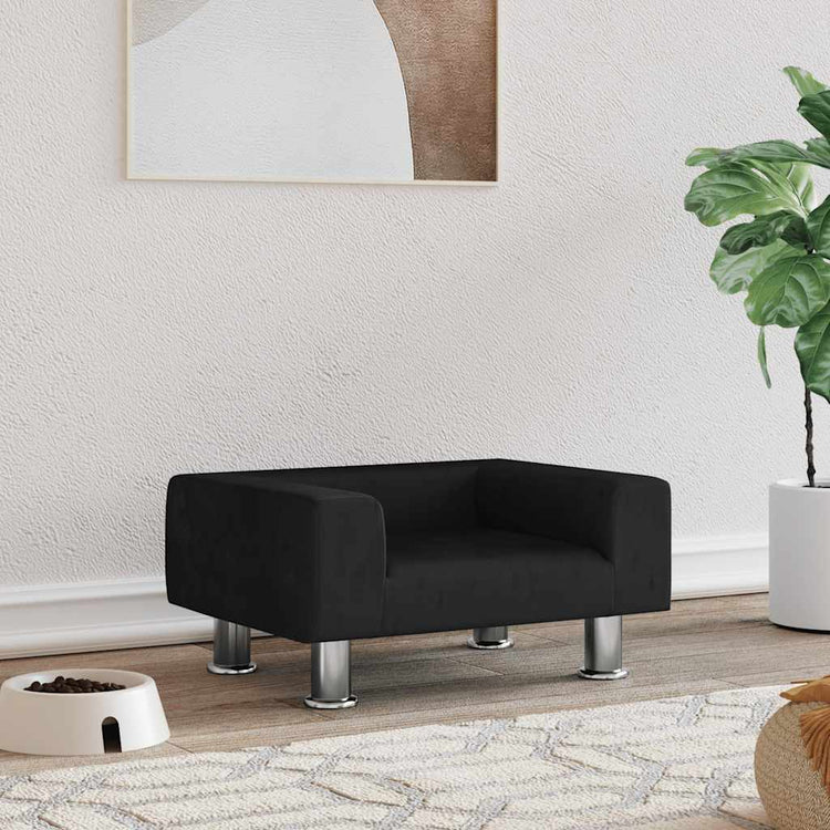 Vidaxl Hundekorb 50x40x26,5 cm Samt Schwarz