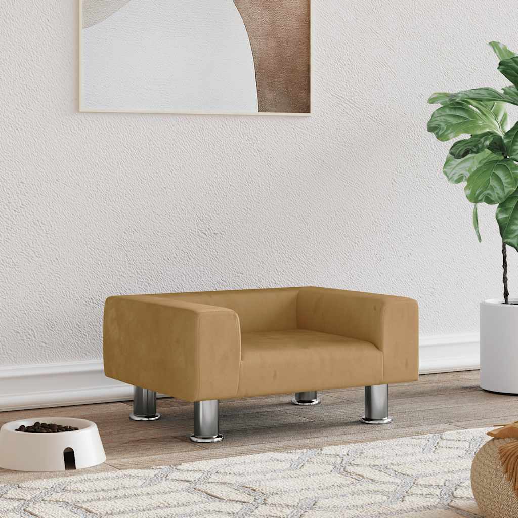 Vidaxl Hundekorb 50x40x26,5 cm Samtbraun