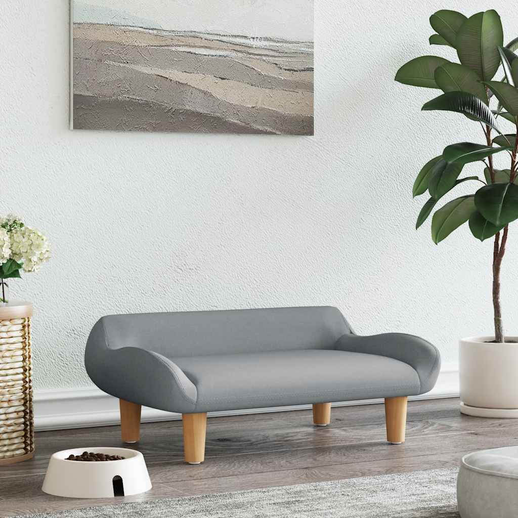 Vidaxl Hundekorb 70x40x24 cm Stoff hellgrau