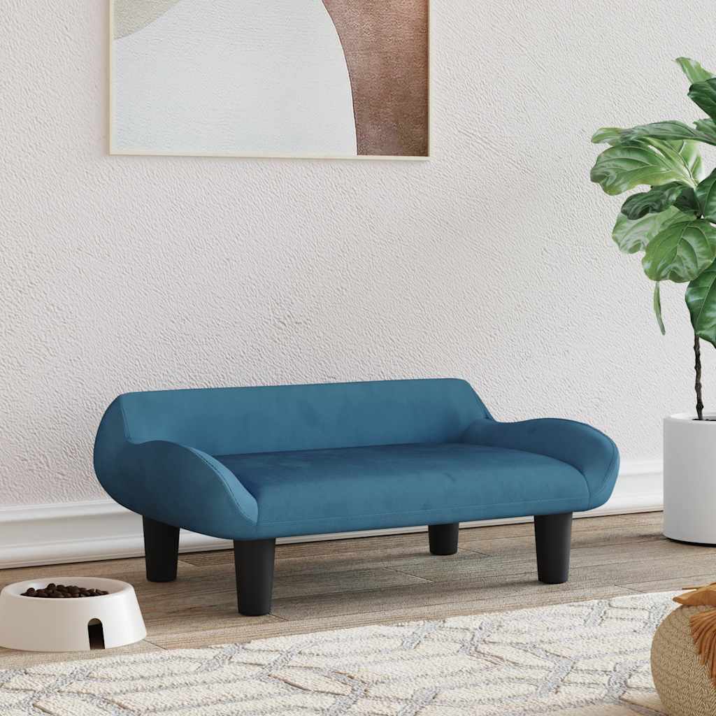 Vidaxl Hundekorb 70x40x24 cm Samtblau