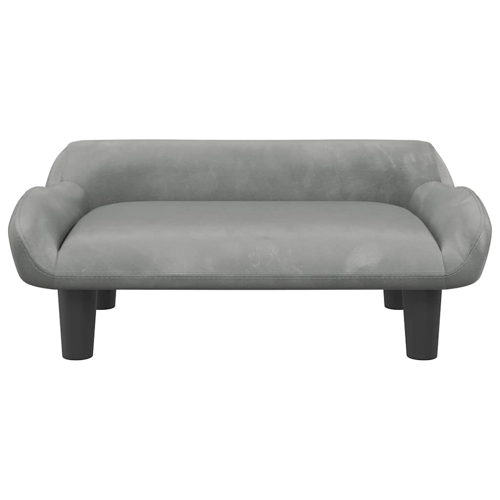 Vidaxl Hundekorb 70x40x24 cm Samt hellgrau