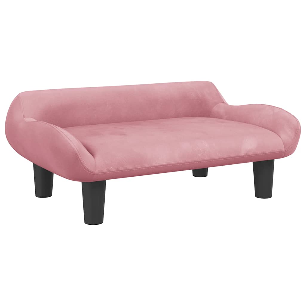 Vidaxl Hundekorb 70x40x24 cm Samt rosa