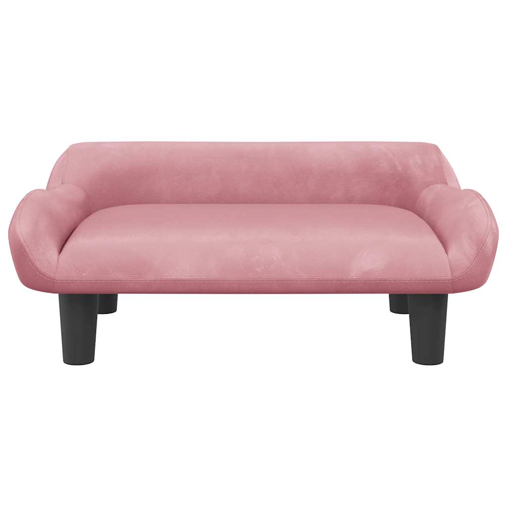 Vidaxl Hundekorb 70x40x24 cm Samt rosa