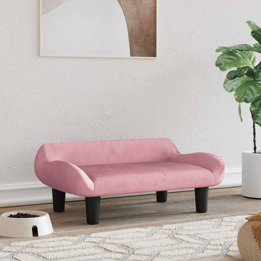 Vidaxl Hundekorb 70x40x24 cm Samt rosa