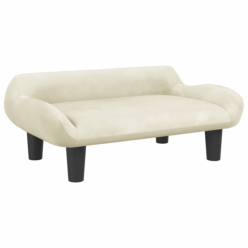 VIDAXL Hundekorb 70x40x24 cm Samtcreme -Colored